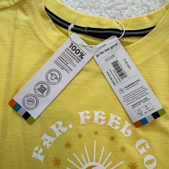 Smartwool Womens Yellow Sleeveless Tee XL Merino Wool & Polyester - Picture 3 of 11